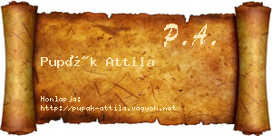 Pupák Attila névjegykártya